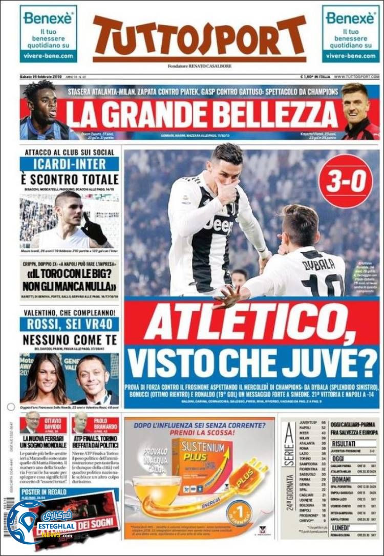 روزنامه ورزشی توتو اسپورت شنبه 27 بهمن 1397