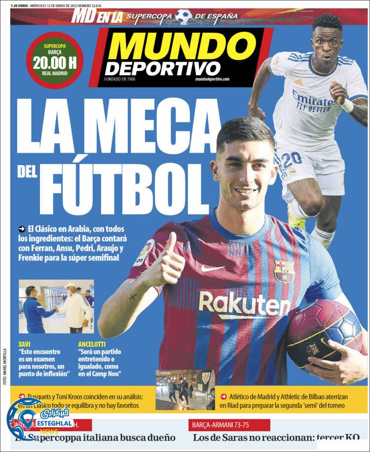 روزنامه ورزشی موندو دپورتیوو چهارشنبه 22 دی 1400