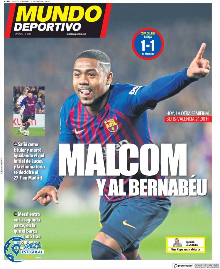 روزنامه ورزشی موندو دپورتیوو پنجشنبه 18 بهمن 1397