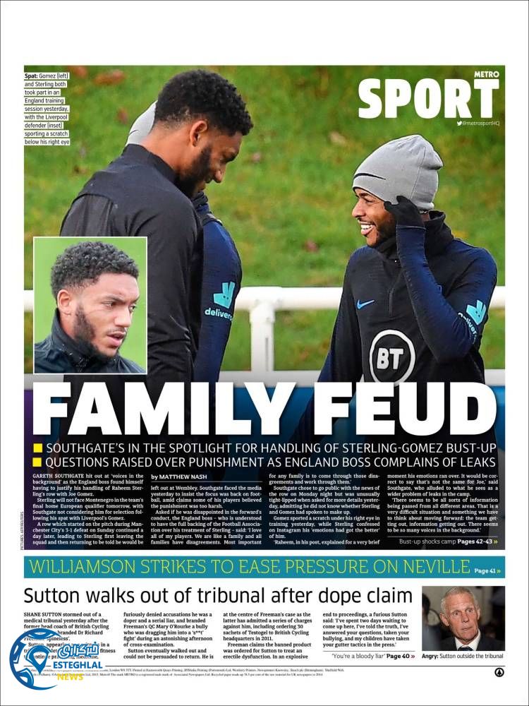 روزنامه ورزشی مترو اسپورت چهارشنبه 22 آبان 1398