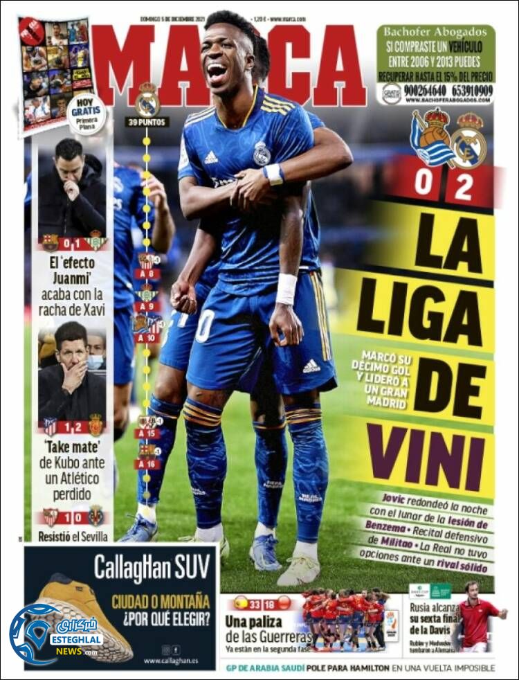 روزنامه ورزشی مارکا یکشنبه 14 آذر 1400