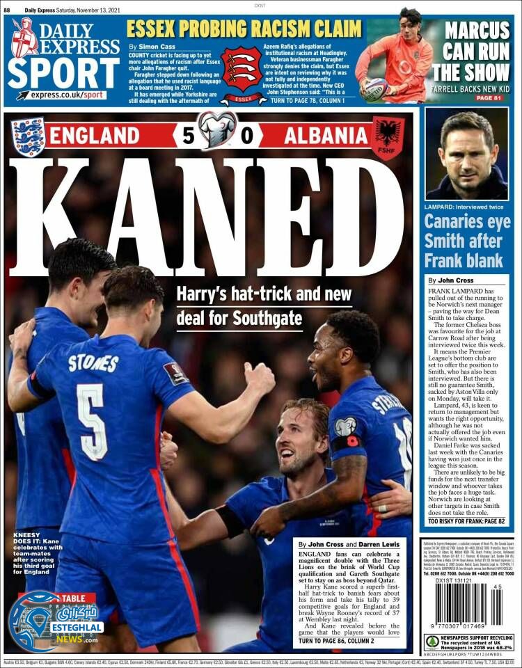 روزنامه ورزشی اکسپرس اسپورت شنبه 22 آبان 1400