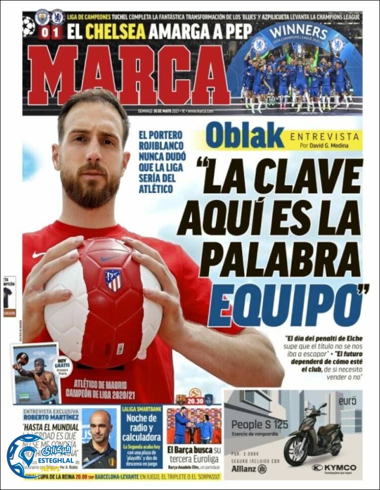 روزنامه ورزشی مارکا یکشنبه 9 خرداد 1400