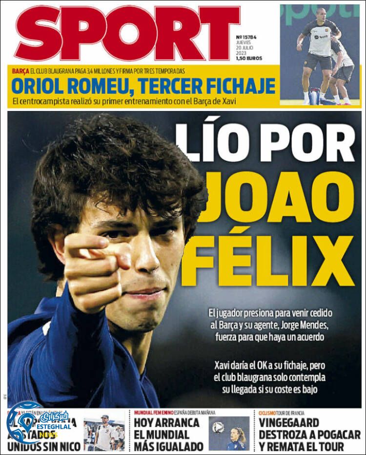 روزنامه ورزشی اسپورت پنجشنبه 29 تیر 1402 