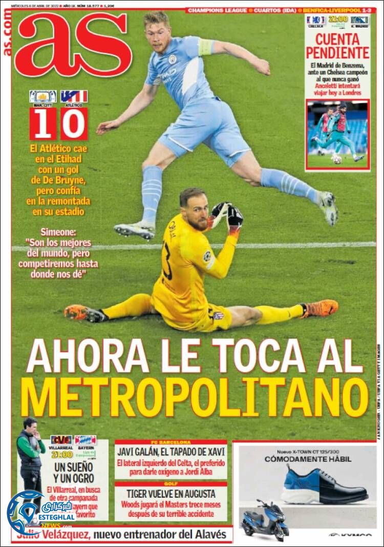 روزنامه ورزشی آ اس چهارشنبه 17 فروردین 1401