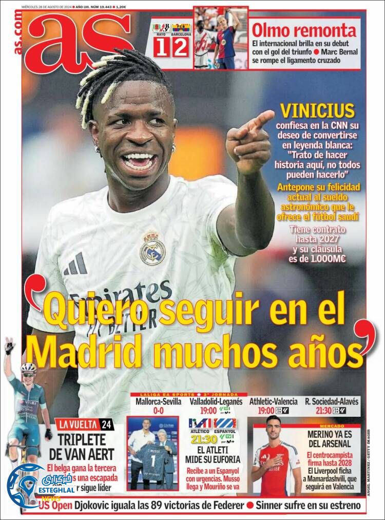 روزنامه ورزشی آ اس چهارشنبه 7 شهریور 1403