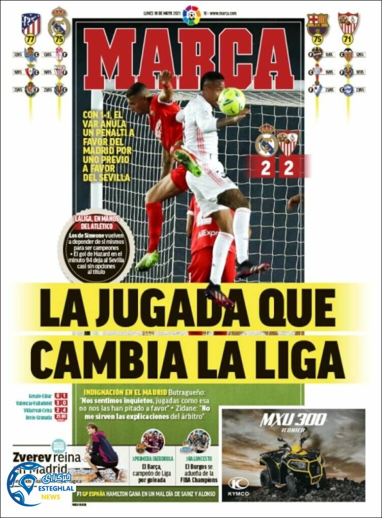 روزنامه ورزشی مارکا دوشنبه 20 اردیبهشت 1400