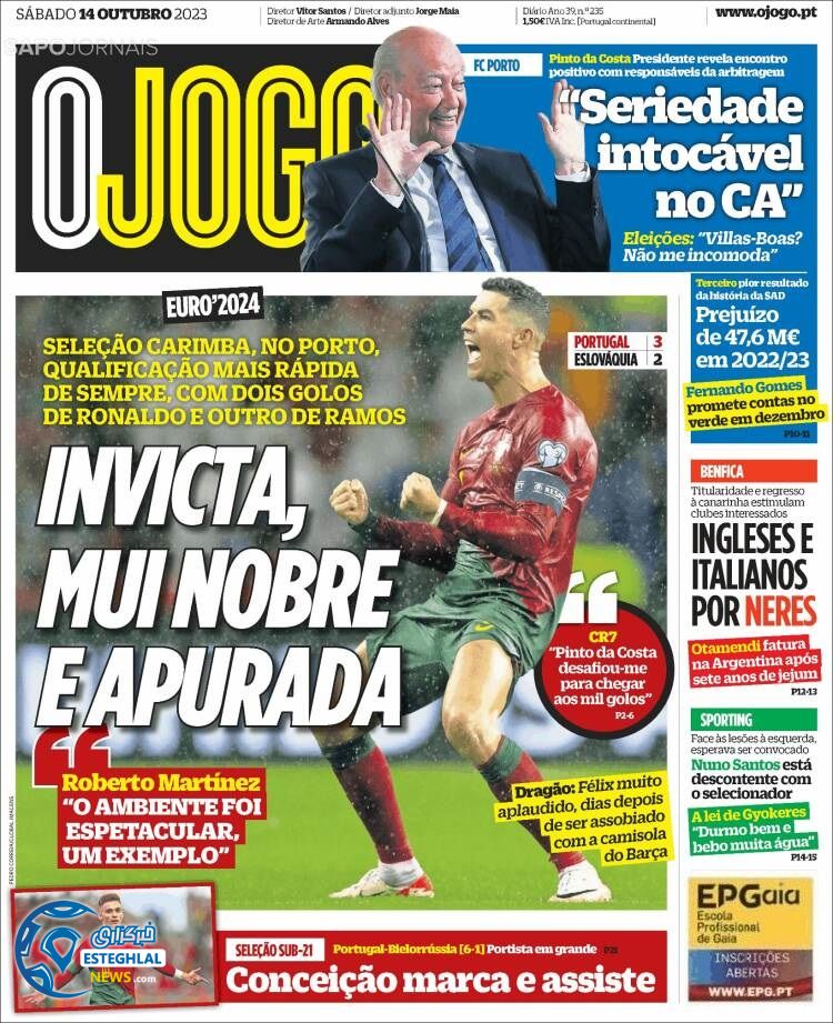 روزنامه ورزشی اوجوگو شنبه 22 مهر 1402