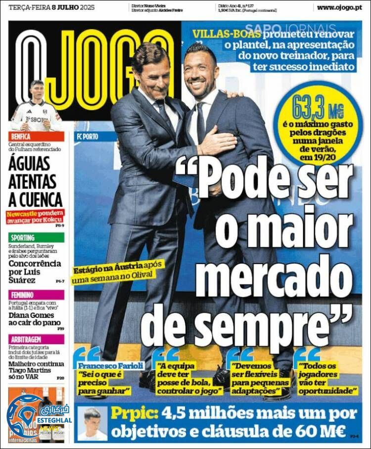 روزنامه ورزشی اوجوگو سه شنبه 17 تیر 1404 