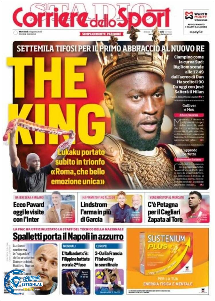 روزنامه ورزشی کوریره دلو اسپورت چهارشنبه 8 شهریور 1402 