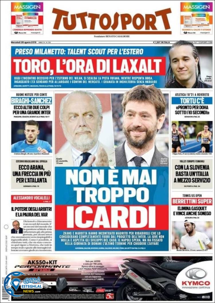 روزنامه ورزشی توتو اسپورت چهارشنبه 6 شهریور 1398