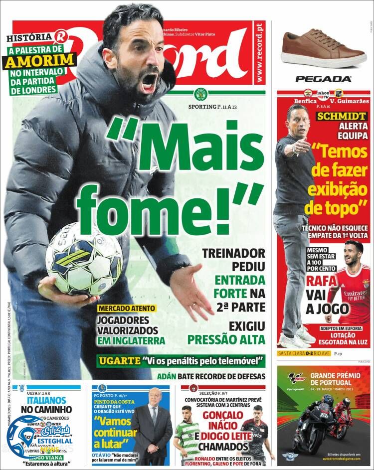 روزنامه ورزشی رکورد شنبه 27 اسفند 1401 