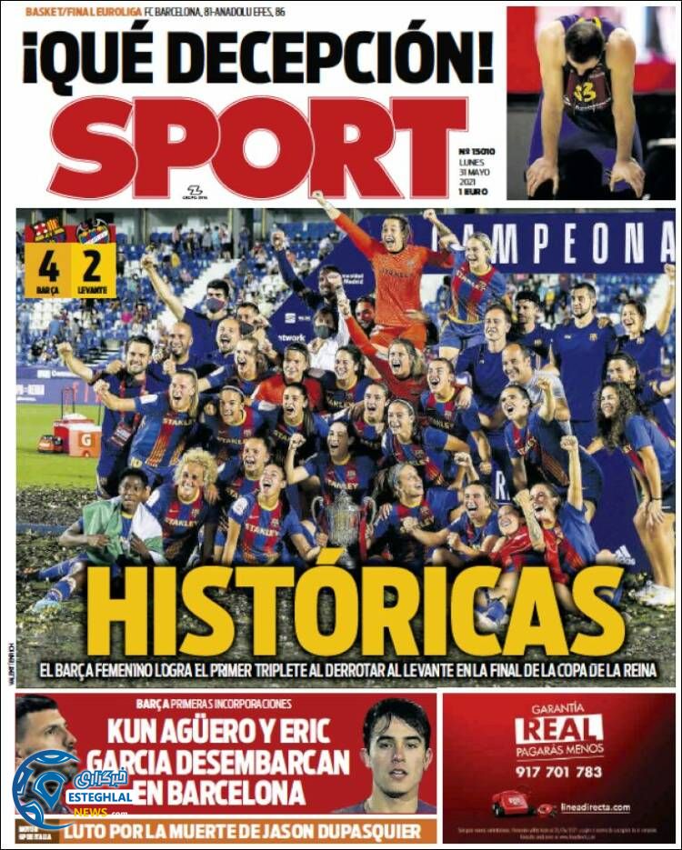 روزنامه ورزشی اسپورت دوشنبه 10 خرداد 1400