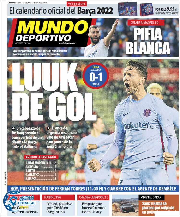 روزنامه ورزشی موندو دپورتیوو دوشنبه 13 دی 1400