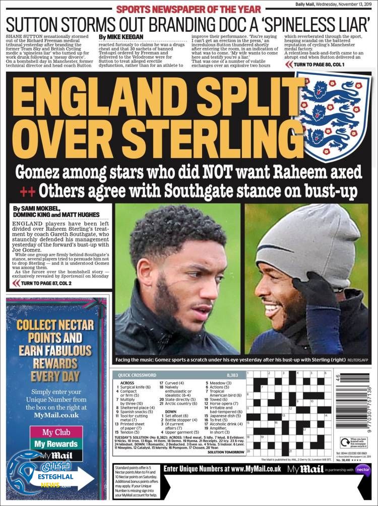 روزنامه ورزشی مایل اسپورت چهارشنبه 22 آبان 1398