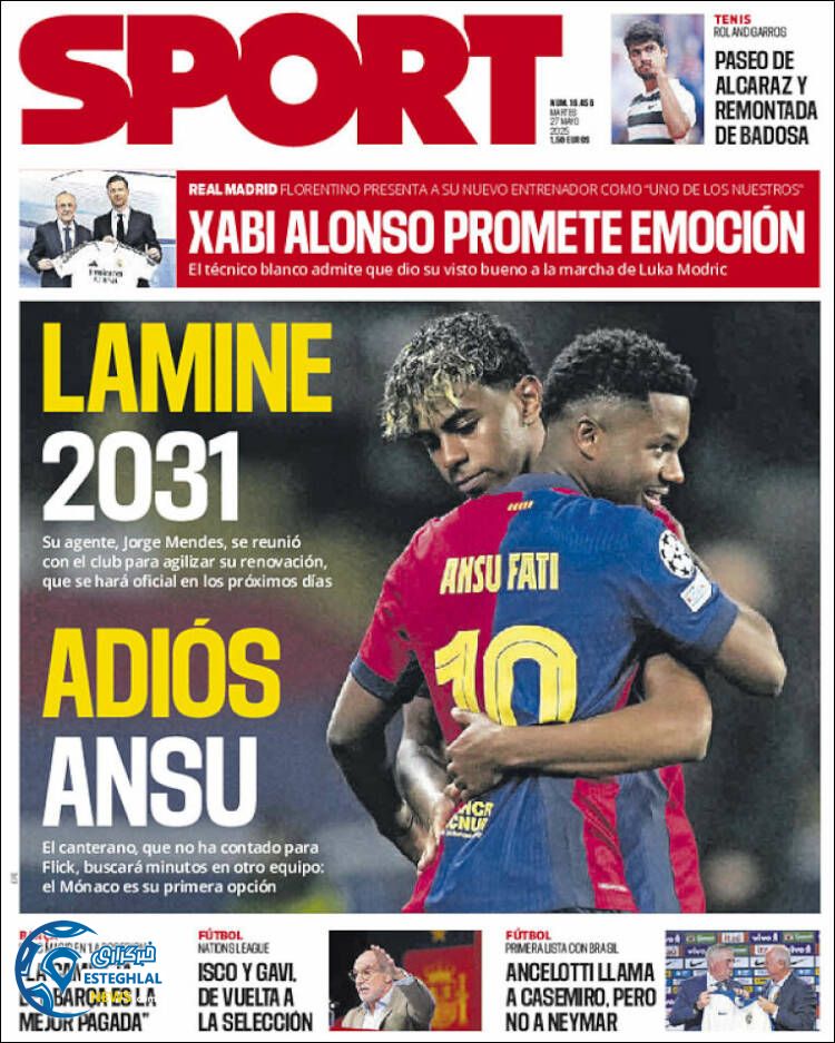 روزنامه ورزشی اسپورت سه شنبه 6 خرداد 1404  