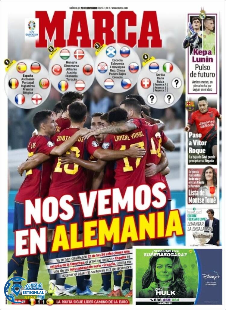 روزنامه ورزشی مارکا چهارشنبه 1 آذر 1402 