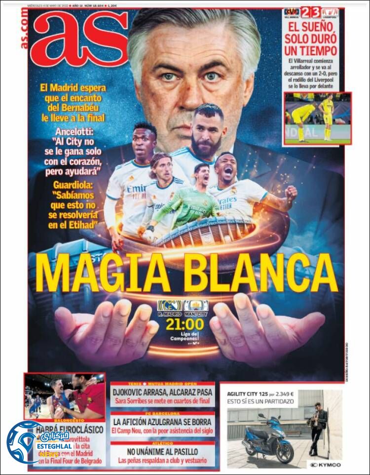 روزنامه ورزشی آ اس چهارشنبه 14 اردیبهشت 1401