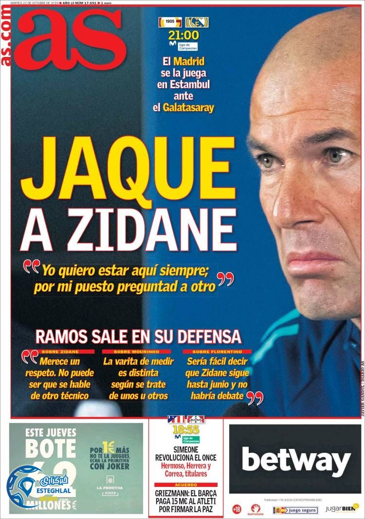 روزنامه ورزشی آاس سه شنبه 30 مهر 1398