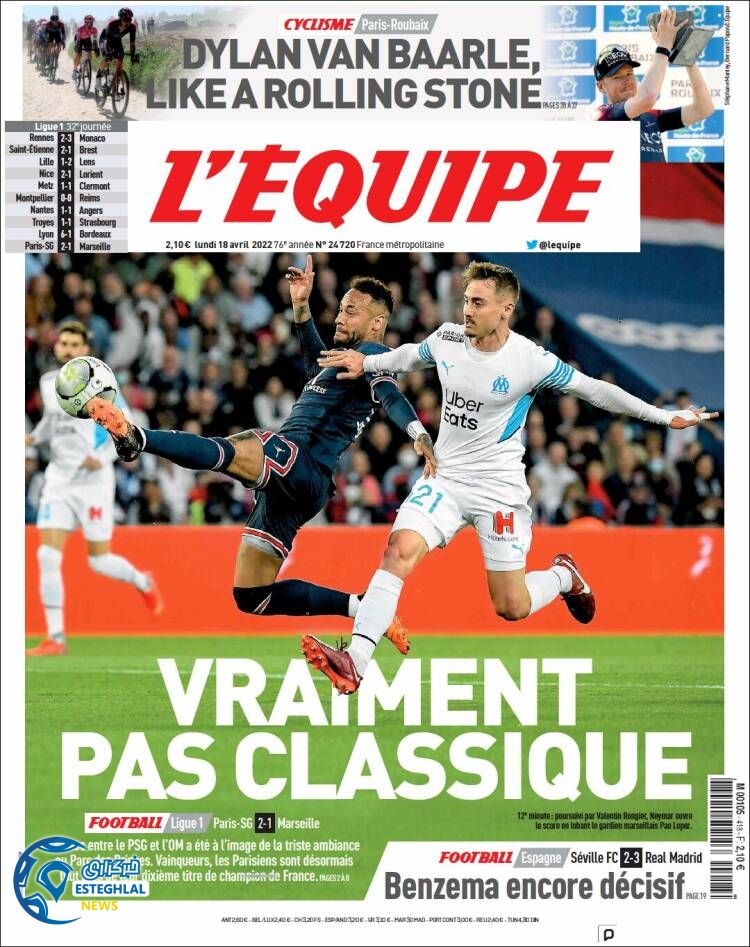 روزنامه ورزشی اکیپ دوشنبه 29 فروردین 1401