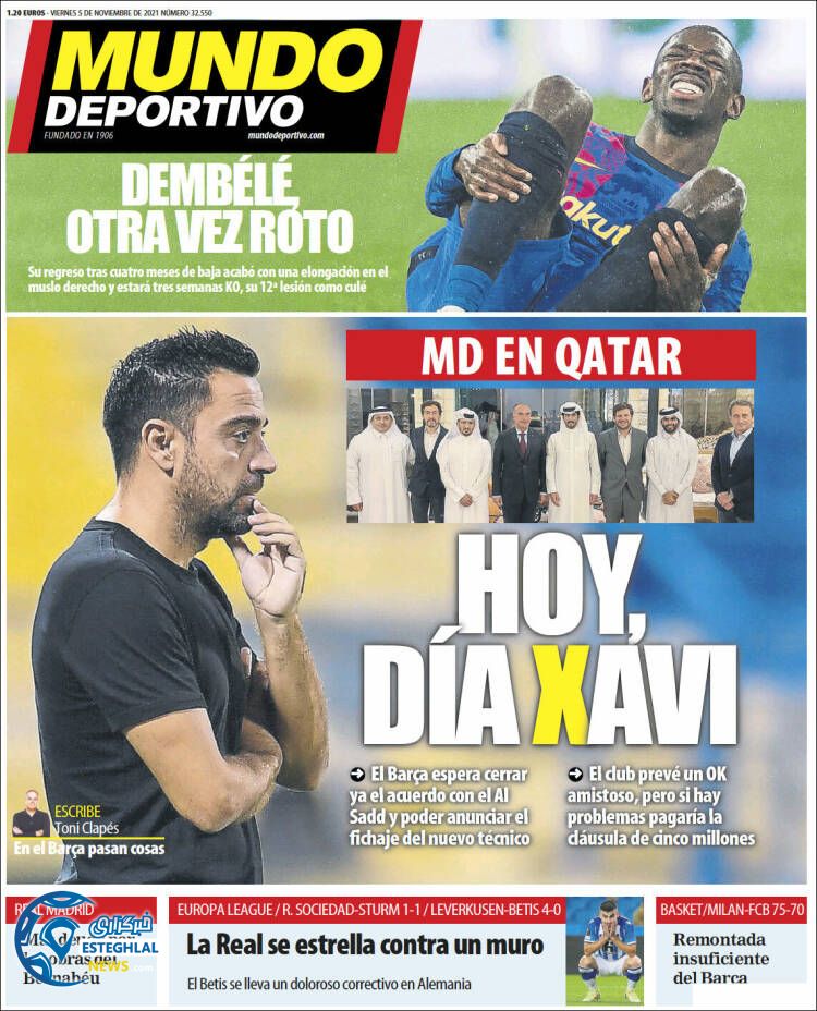 روزنامه ورزشی موندو دپورتیوو جمعه 14 آبان 1400