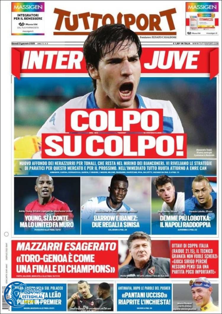 روزنامه ورزشی توتو اسپورت پنجشنبه 19 دی 1398