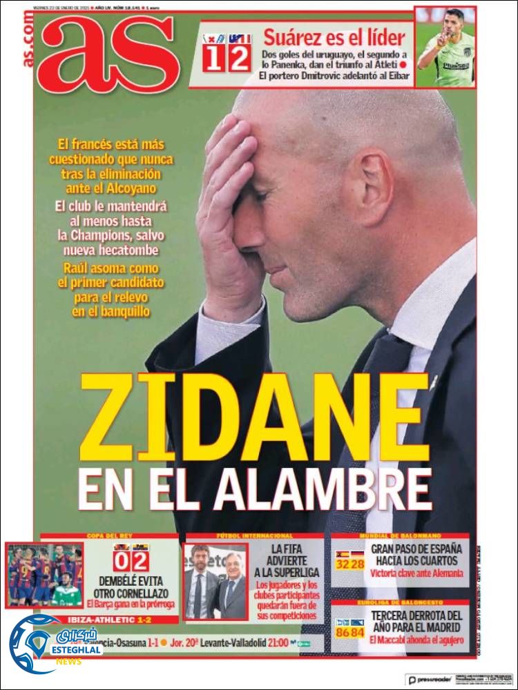 روزنامه ورزشی آاس جمعه 3 بهمن 1399