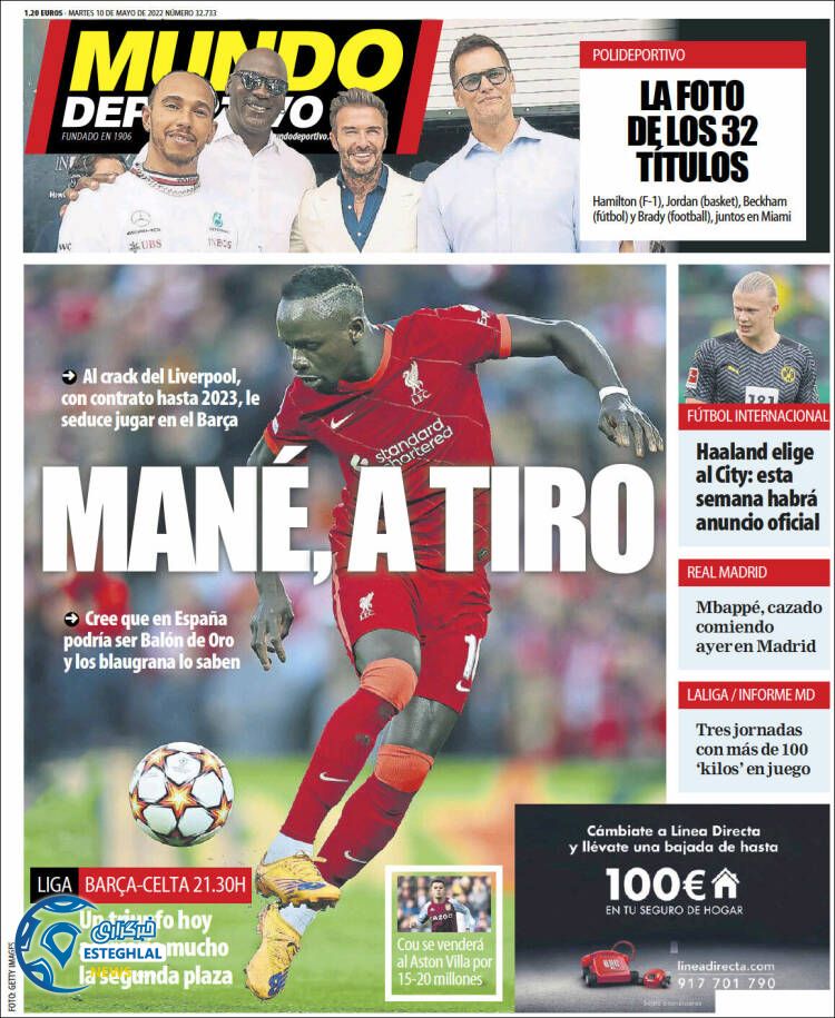 روزنامه ورزشی موندو دپورتیوو سه شنبه 20 اردیبهشت 1401