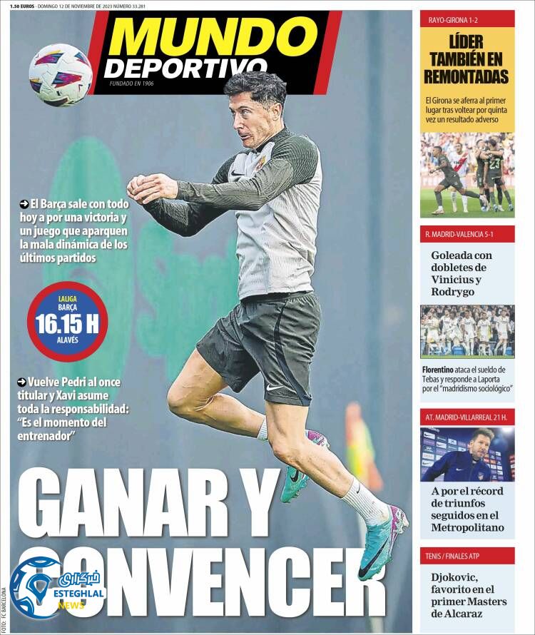 روزنامه ورزشی موندو دپورتیوو یکشنبه 21 آبان 1402 