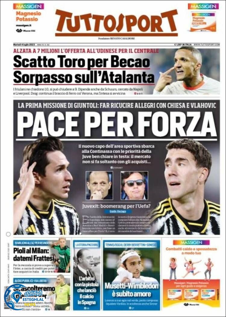 روزنامه ورزشی توتو اسپورت سه شنبه 13 تیر 1402 