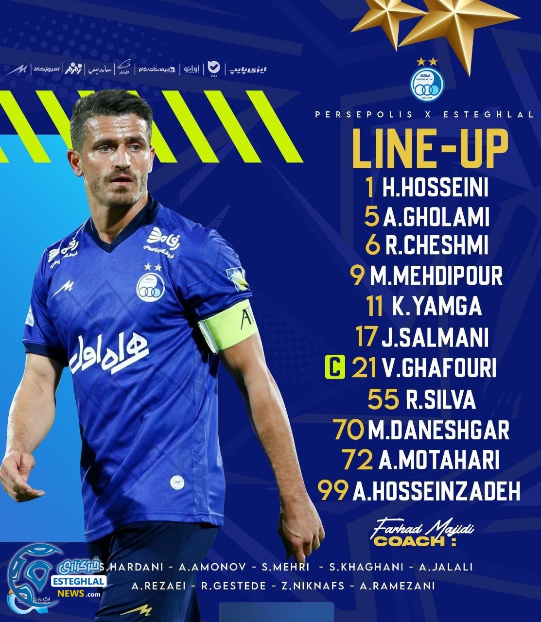 ترکیب استقلال در دربی نود و هشت