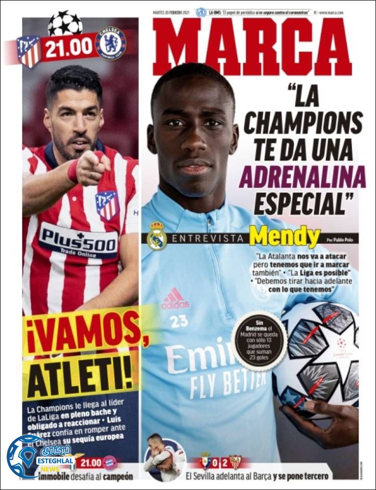 روزنامه ورزشی مارکا سه شنبه 5 اسفند 1399