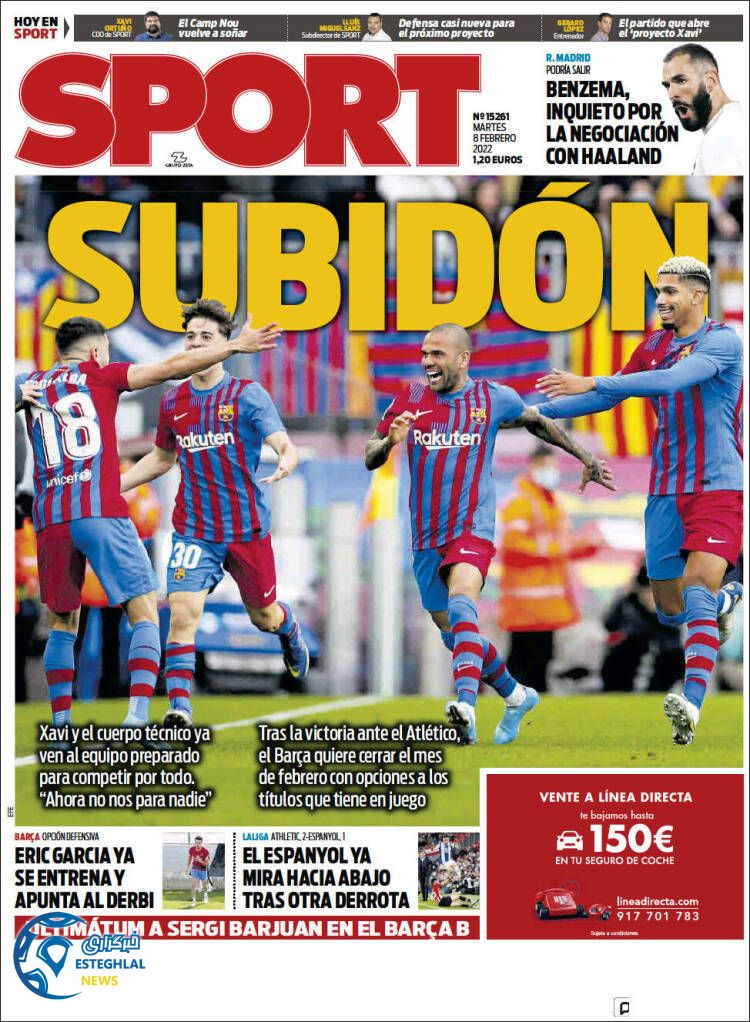 روزنامه ورزشی اسپورت سه شنبه 19 بهمن 1400