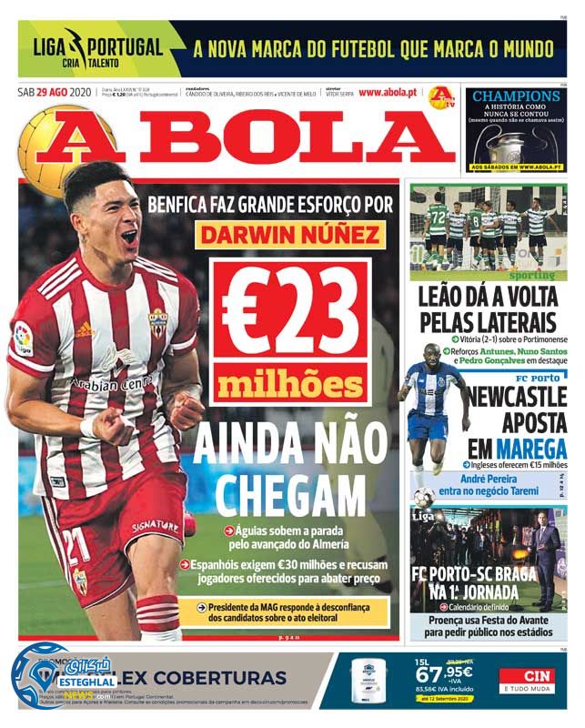 روزنامه ورزشی آبولا شنبه 8 شهریور 1399