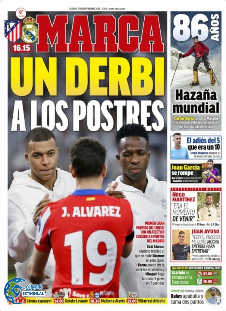 روزنامه  ورزشی مارکا  شنبه 5 مهر 1404 