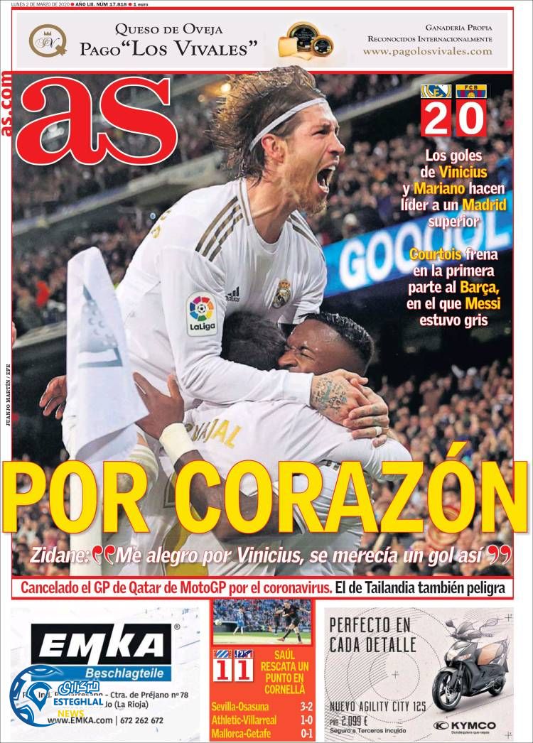 روزنامه ورزشی آاس دوشنبه 12 اسفند 1398