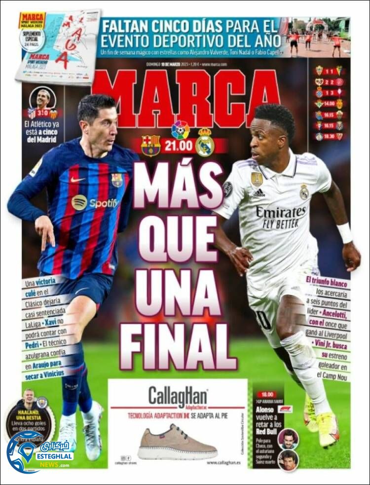 روزنامه ورزشی مارکا یکشنبه 28 اسفند 1401 