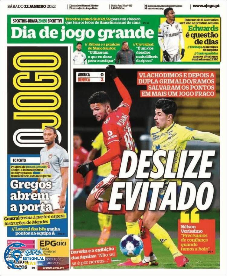 روزنامه ورزشی اوجوگو شنبه 2 بهمن 1400