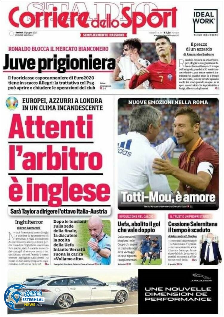 روزنامه ورزشی کوریره دلو اسپورت جمعه 4 تیر 1400