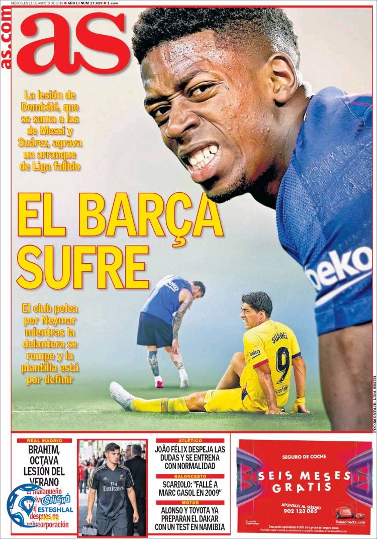 روزنامه ورزشی آاس چهارشنبه 30 مرداد 1398