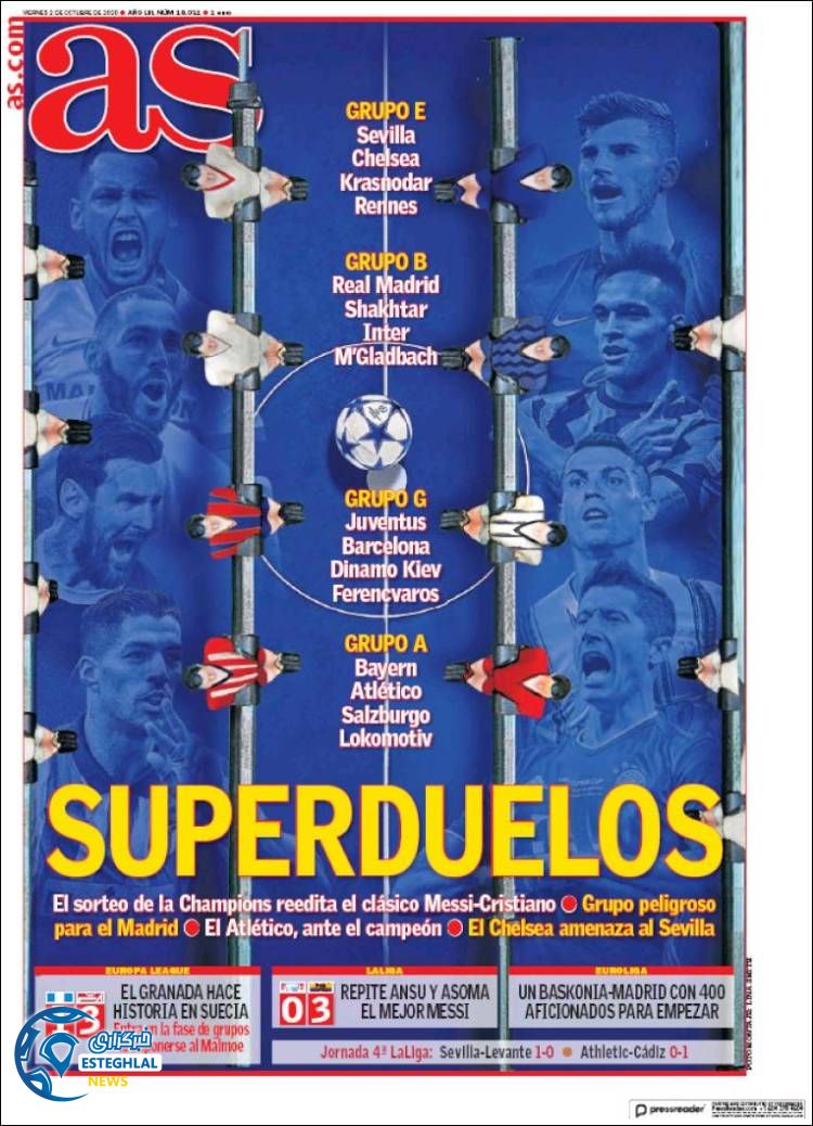 روزنامه ورزشی آاس جمعه 11 مهر 1399