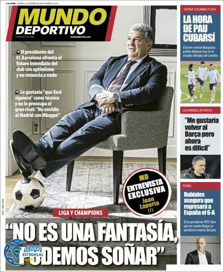 روزنامه ورزشی موندو دپورتیوو جمعه 3 فروردین 1403 