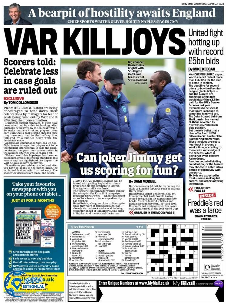 روزنامه ورزشی مایل اسپورت چهارشنبه 2 فروردین 1402 