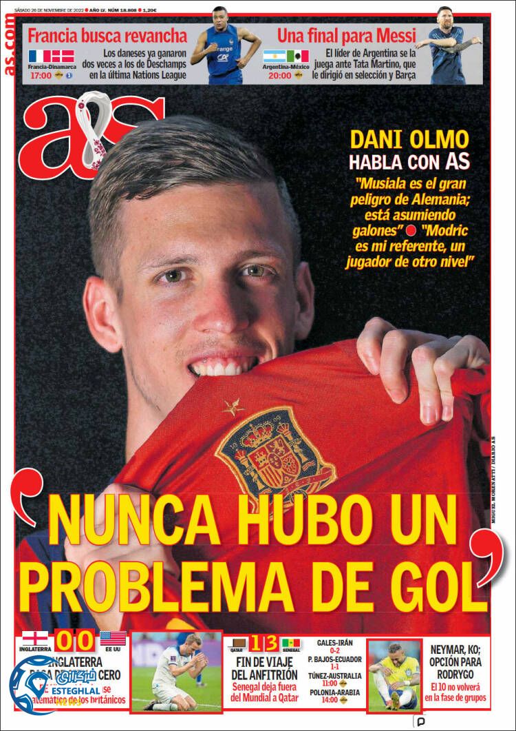 روزنامه ورزشی آ اس شنبه 5 آذر 1401 