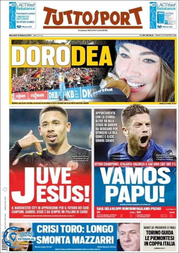 روزنامه ورزشی توتو اسپورت چهارشنبه 30 بهمن 1398