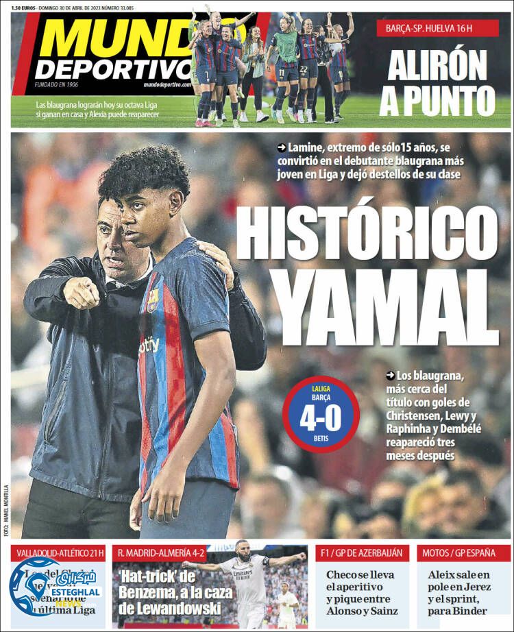 روزنامه ورزشی موندو دپورتیوو یکشنبه 10 اردیبهشت 1402  