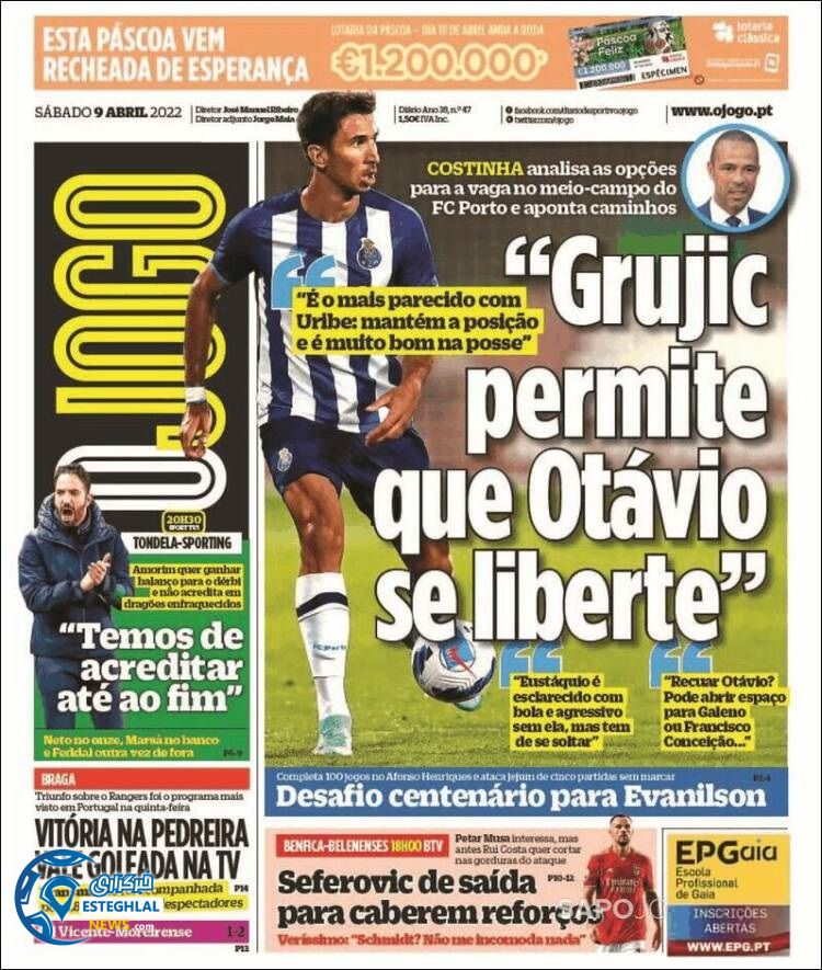 روزنامه ورزشی اوجوگو شنبه 20 فروردین 1401