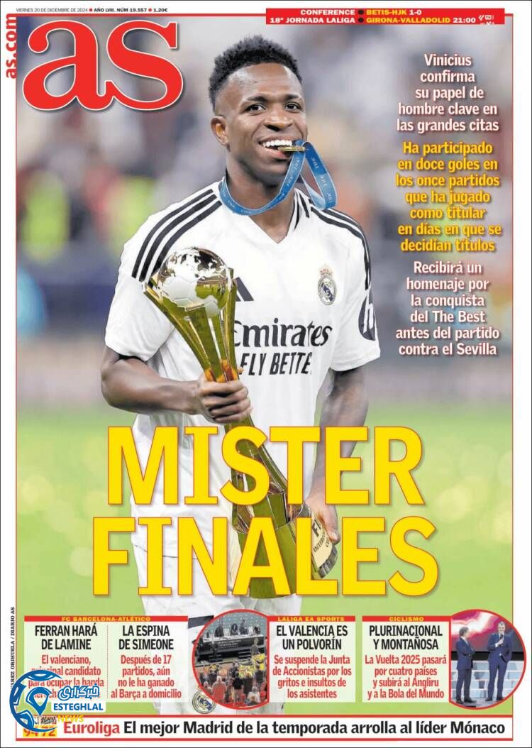 روزنامه  ورزشی اآ اس جمعه 30 آذر 1403 