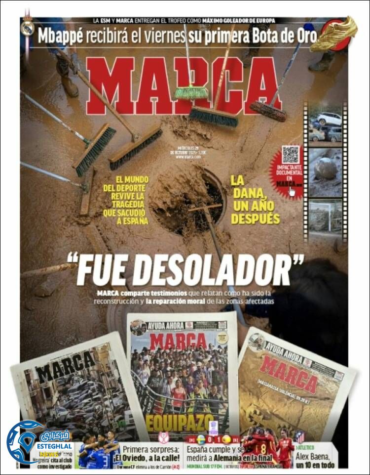 روزنامه  ورزشی مارکا  چهارشنبه 7 آبان 1404 