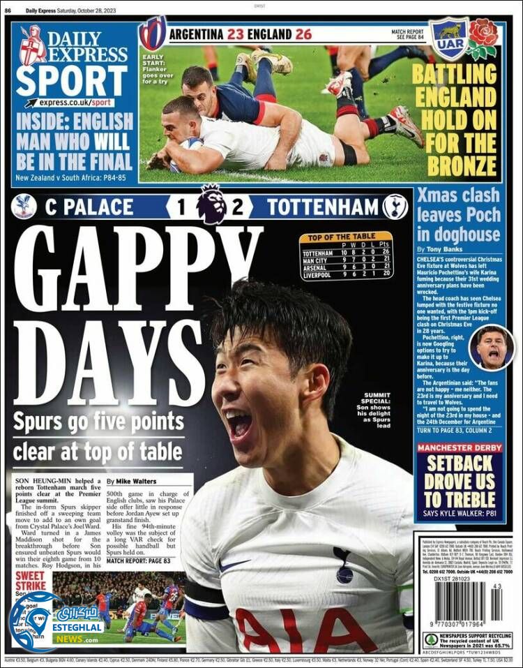 روزنامه ورزشی اکسپرس اسپورت شنبه 6 آبان 1402 